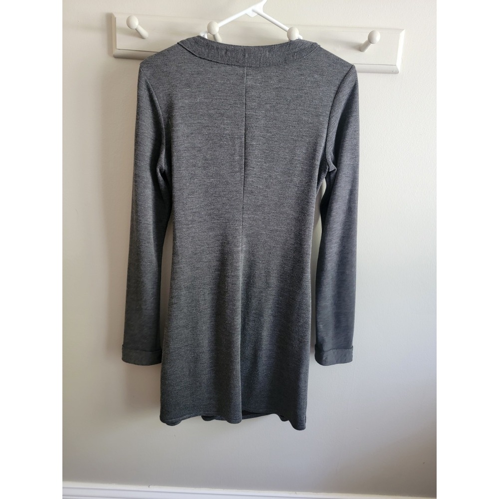 NWT Max Studio Medium Faux L/S Wrap Dress Charcoal Gray Professional Work Career - Picture 3 of 6